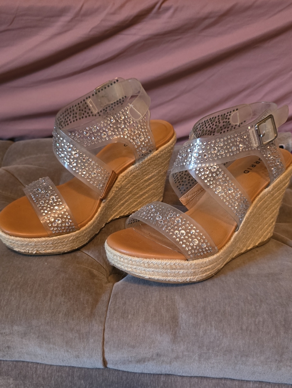 Torrid Clear Rhinestone Espadrille Wedge Sandals - Women